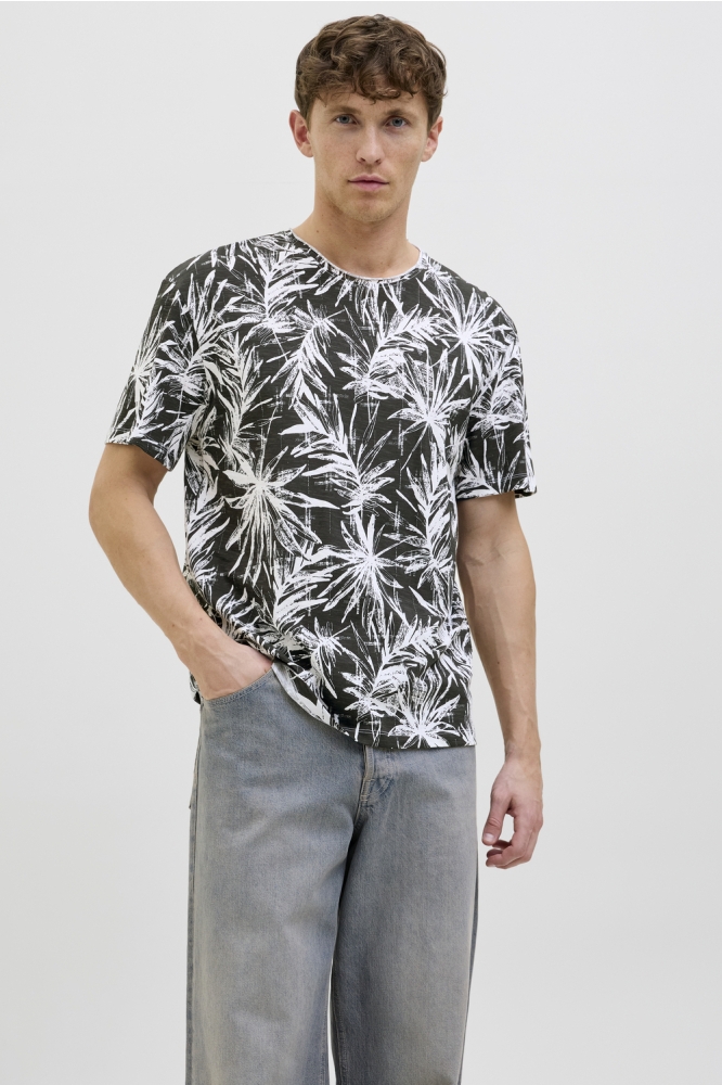 JJEBRYAN AOP TEE S/S O-NECK NOOS 12268126 Black
